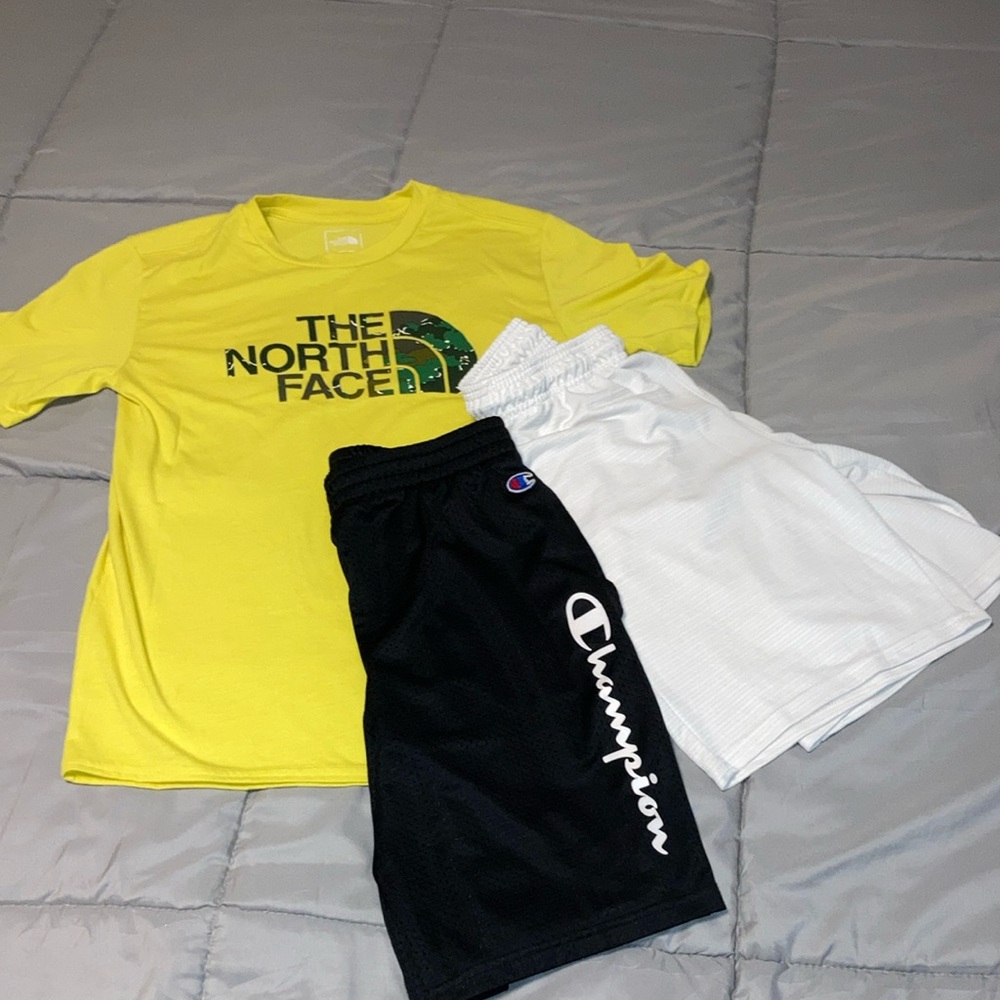 The North Face Yellow T-Shirt and Shorts Bundle (3pieces)